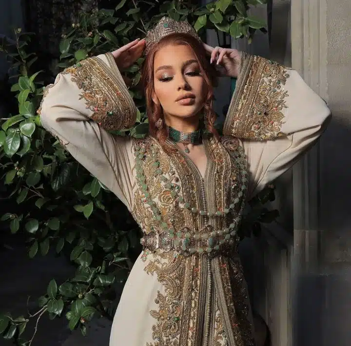 Caftan beige marron