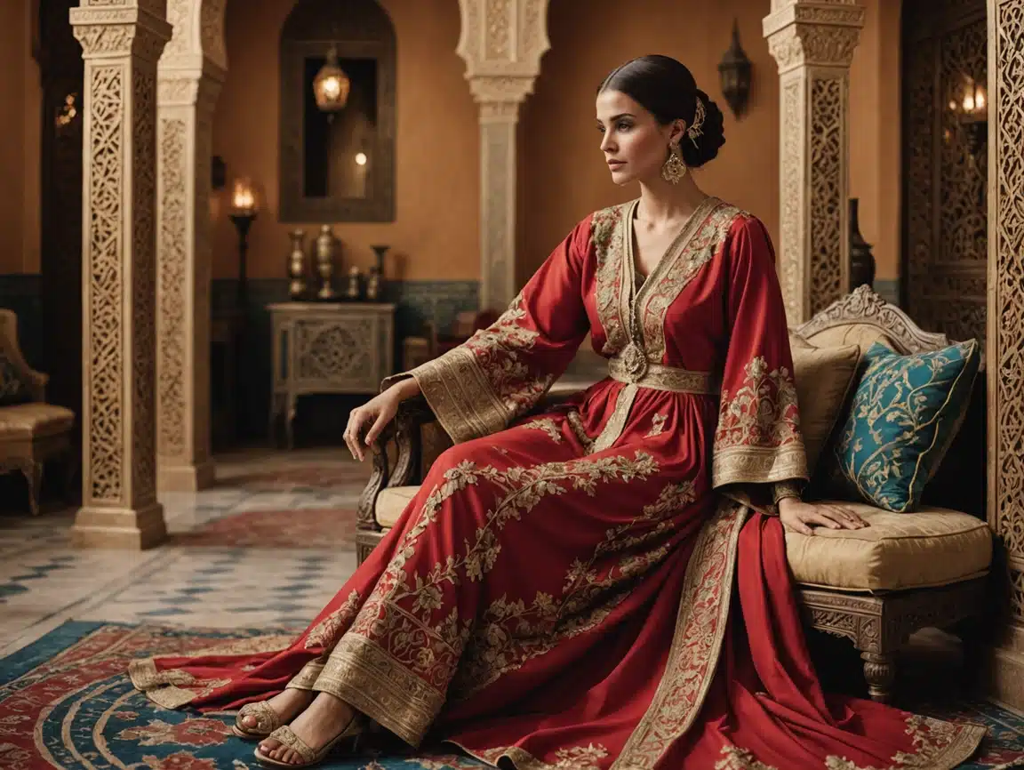 You are currently viewing 🟣 Caftan marocain traditionnel classique : le guide ultime pour une élégance intemporelle et raffinée